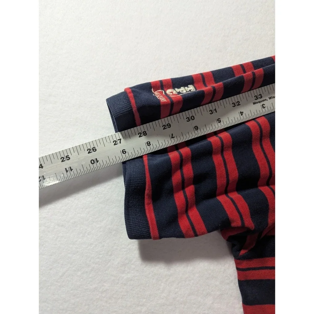 Vintage Polo Ralph Lauren Golf Shirt TPC Sawgrass Red Navy Stripe‎ Cotton L